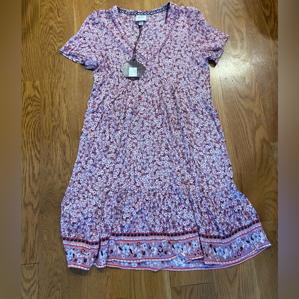 Target Lavender Floral Tiered Short Sleeve Dress